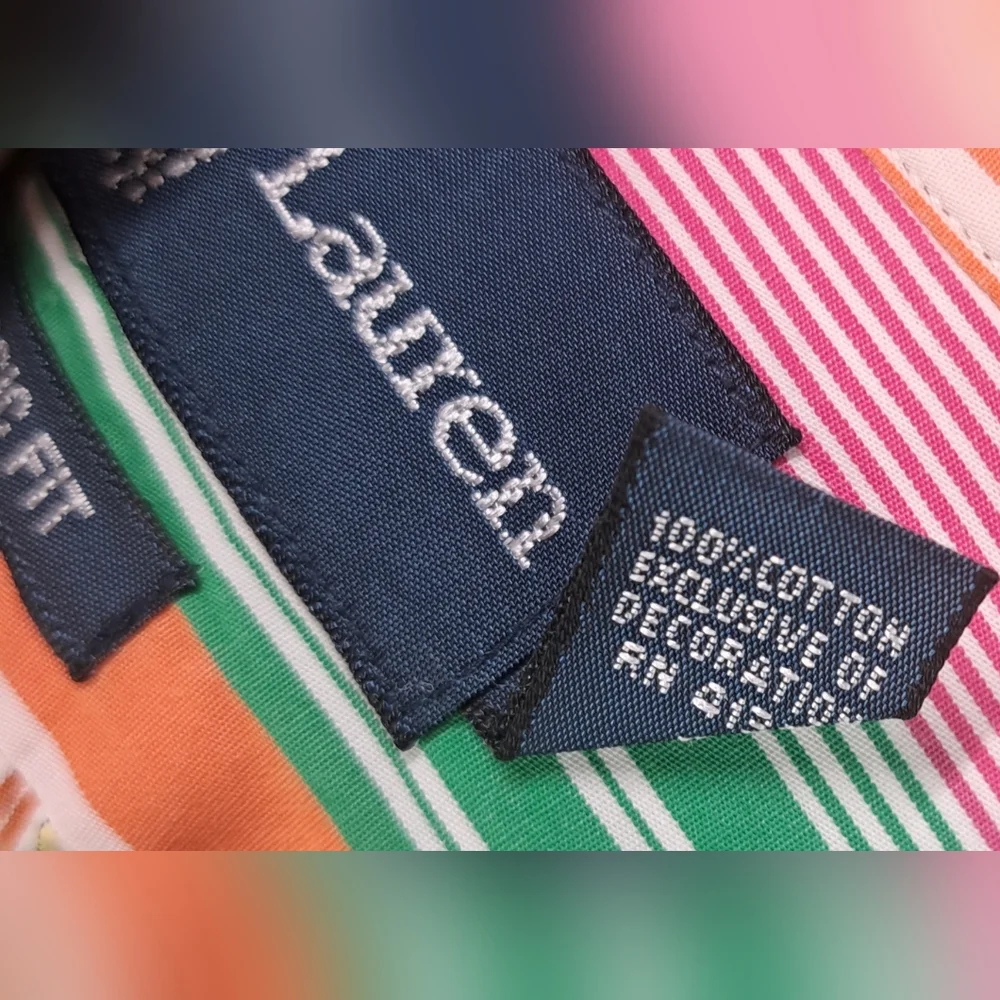 Ralph Lauren Men's Classic Fit Button Down Shirt Colorful Striped Size 2XL XXL - Picture 12 of 12
